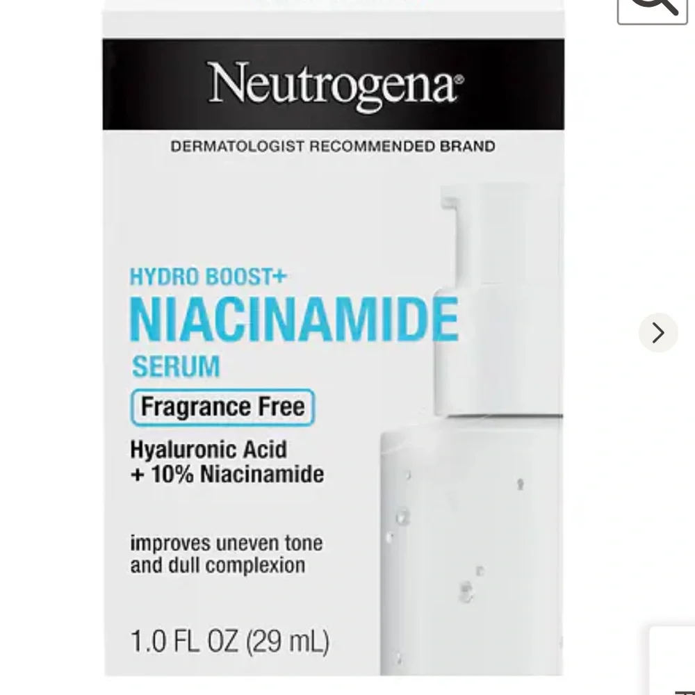Neutrogena Hydro Boost+ Niacinamide Unscented Face Serum, 1.0 fl oz